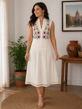 Load image into Gallery viewer, ✨ Silvia Handmade Embroidered Dress – Artisan Cotton Manta