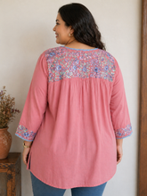 Load image into Gallery viewer, Handmade San Antonino Embroidered Blouse – 2XL | Cotton Poplin