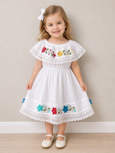 Load image into Gallery viewer, Girls Mexican Campesino Dress – Hand Embroidered – Size 2T