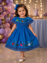 Load image into Gallery viewer, Girls Mexican Campesino Dress – Hand Embroidered – Size 2T