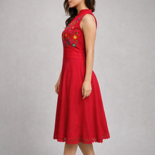 Load image into Gallery viewer, Hand Embroidered Manta Dress – Silvia Model