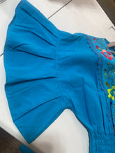 Load image into Gallery viewer, Handmade Embroidered Cotton Dress – Elastic Waist & Ruffle Sleeves | Made in Oaxaca