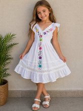 Load image into Gallery viewer, Hand-Embroidered Cotton Dress for Girls – Size 6