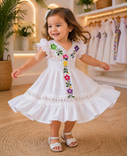 Load image into Gallery viewer, Hand Embroidered Dress for 2-Year-Old Girl | 100% Cotton