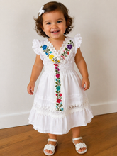 Load image into Gallery viewer, Hand Embroidered Dress for 2-Year-Old Girl | 100% Cotton