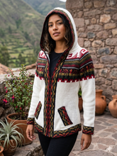 Load image into Gallery viewer, ✨ Alpaca Hooded Jacket – Artisan Style ✨