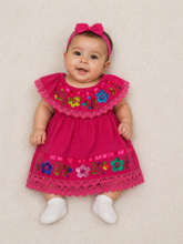 Load image into Gallery viewer, ✨ Handmade Mexican Baby Dress – Embroidered Yellow Dress (3 Months)
