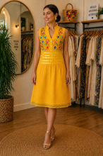 Load image into Gallery viewer, ✨ Silvia Handmade Embroidered Cotton Dress – One Size
