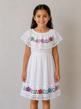 Load image into Gallery viewer, Handmade Embroidered Cotton Dress – Size 8
