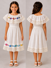 Load image into Gallery viewer, Handmade Embroidered Cotton Dress – Size 8
