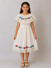 Load image into Gallery viewer, Handmade Embroidered Cotton Dress – Size 8
