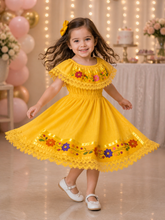 Load image into Gallery viewer, Girls Mexican Campesino Dress – Hand Embroidered – Size 2T
