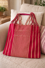 Load image into Gallery viewer, Handwoven Backstrap Loom Tote Bag – Mustard Artisan Bag
