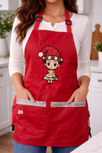 Load image into Gallery viewer, Festive Adjustable Apron with Lining – Holiday Design
