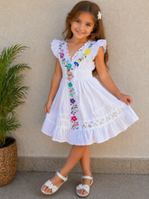 Load image into Gallery viewer, Hand-Embroidered Cotton Dress for Girls – Size 6
