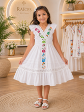 Load image into Gallery viewer, Hand-Embroidered Cotton Dress for Girls – Size 6

