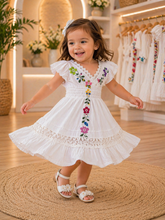 Load image into Gallery viewer, Hand Embroidered Dress for 2-Year-Old Girl | 100% Cotton
