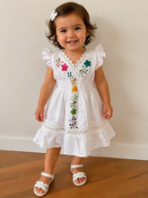 Load image into Gallery viewer, Hand Embroidered Dress for 2-Year-Old Girl | 100% Cotton
