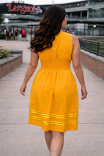 Load image into Gallery viewer, Diamond Neck Embroidered Dress – Handmade Cotton
